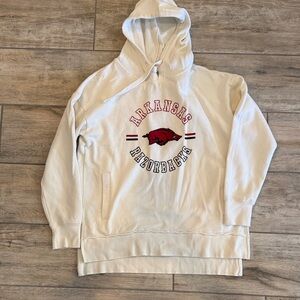 Arkansas Razorbacks Cream Hoodie Pullover Sweatshirt WOO PIG!